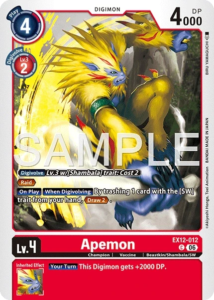 Apemon &mdash; Digimon Card Game card