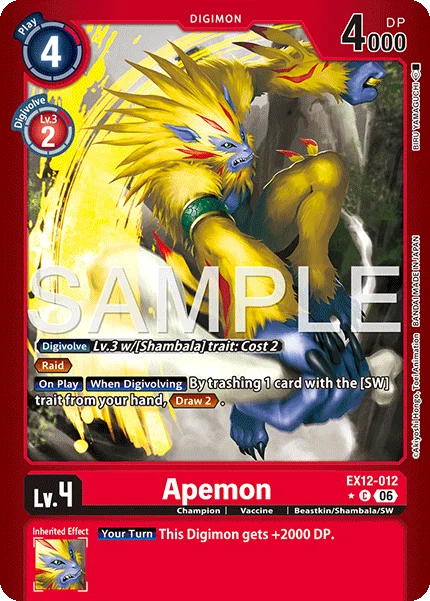 Apemon &mdash; Digimon Card Game card