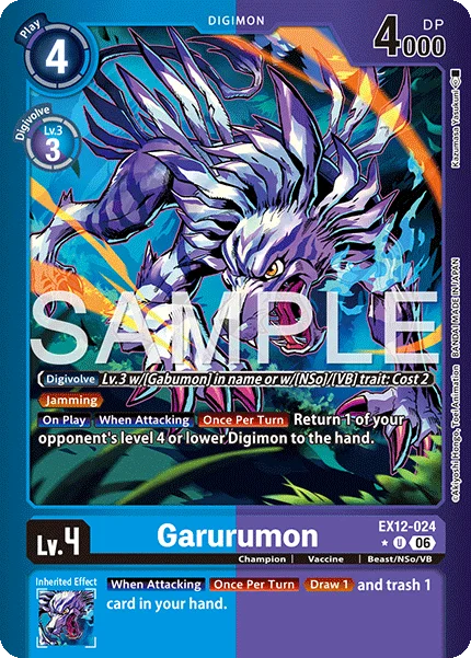 Garurumon &mdash; Digimon Card Game card