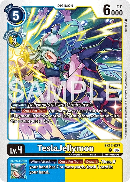 TeslaJellymon &mdash; Digimon Card Game card