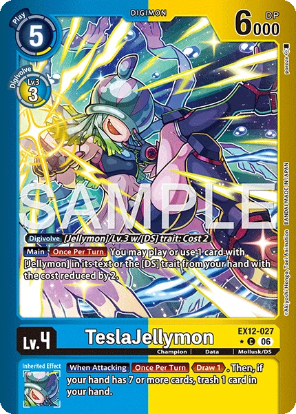 TeslaJellymon &mdash; Digimon Card Game card