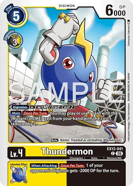 Thundermon &mdash; Digimon Card Game card