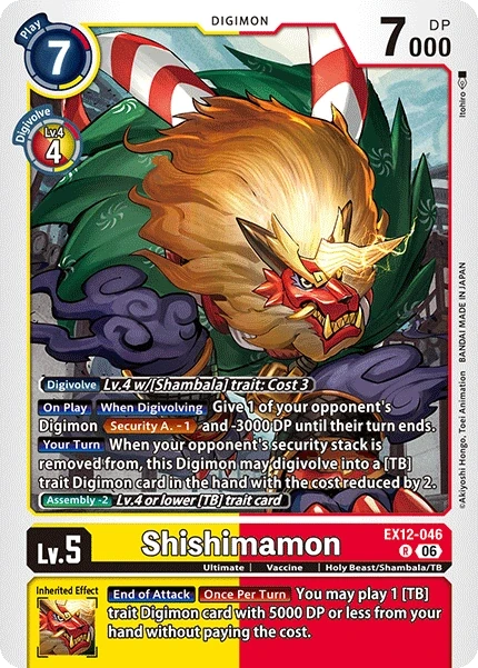 Shishimamon &mdash; Digimon Card Game card
