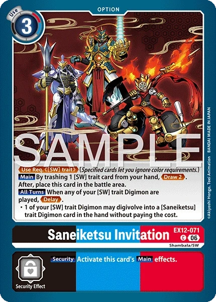 Saneiketsu Invitation &mdash; Digimon Card Game card