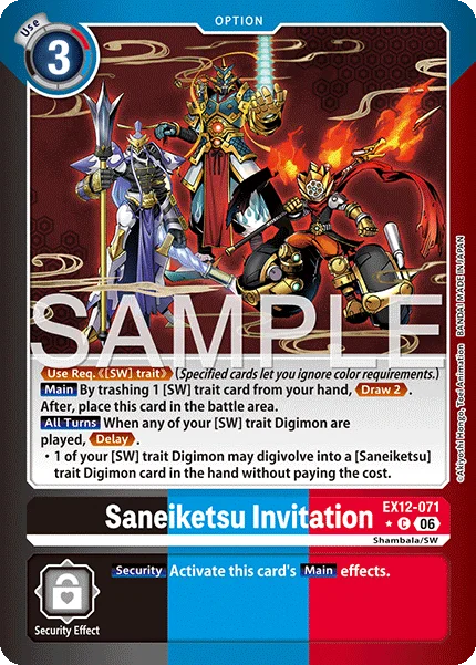 Saneiketsu Invitation &mdash; Digimon Card Game card