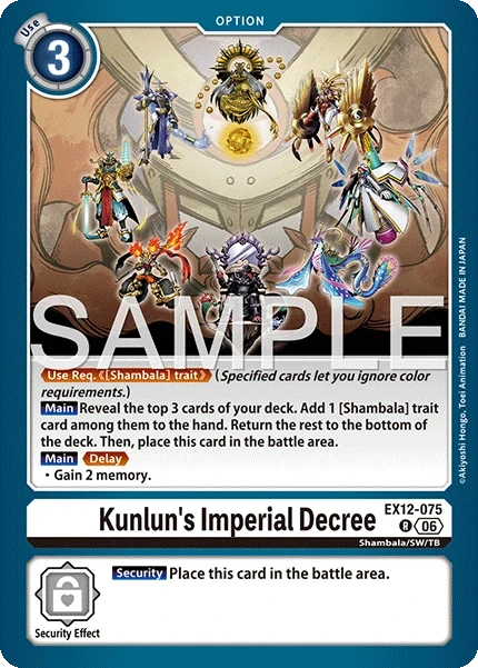 Kunlun's Imperial Decree &mdash; Digimon Card Game card
