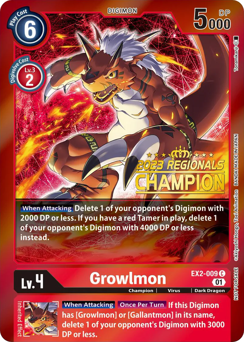 Growlmon &mdash; Digimon Card Game card