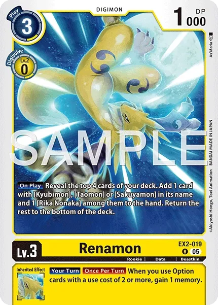 Renamon &mdash; Digimon Card Game card