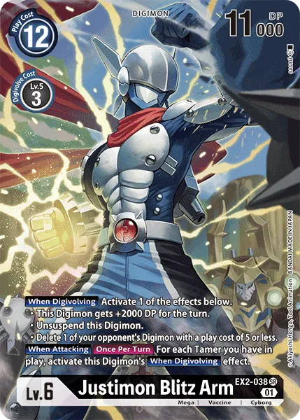 Justimon Blitz Arm &mdash; Digimon Card Game card