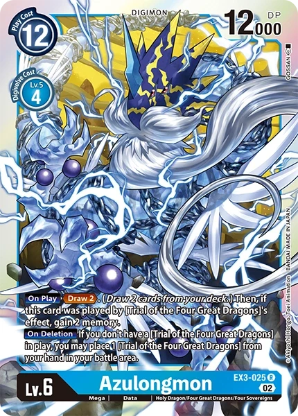 Azulongmon &mdash; Digimon Card Game card