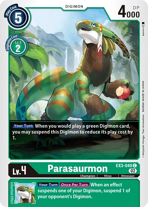 Parasaurmon &mdash; Digimon Card Game card