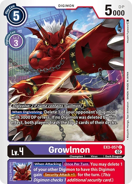 Growlmon &mdash; Digimon Card Game card