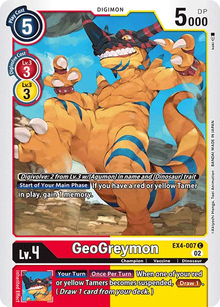 GeoGreymon &mdash; Digimon Card Game card