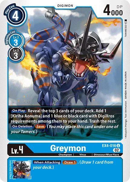 Greymon &mdash; Digimon Card Game card