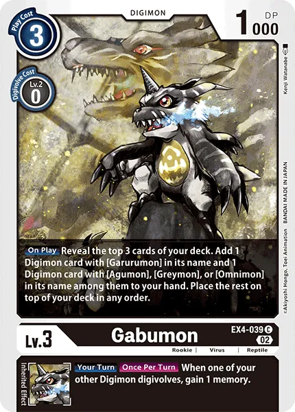 Gabumon &mdash; Digimon Card Game card