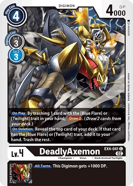 DeadlyAxemon &mdash; Digimon Card Game card