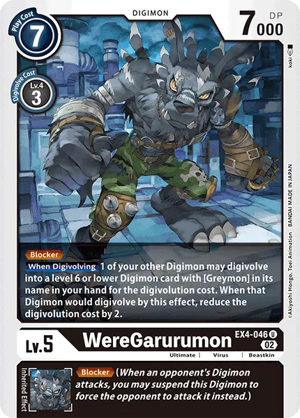 WereGarurumon &mdash; Digimon Card Game card