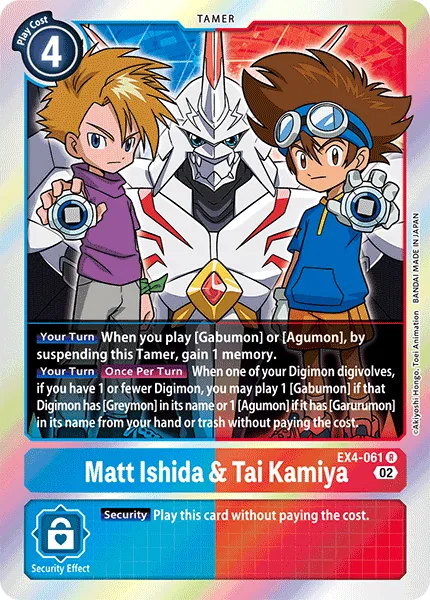Matt Ishida & Tai Kamiya &mdash; Digimon Card Game card