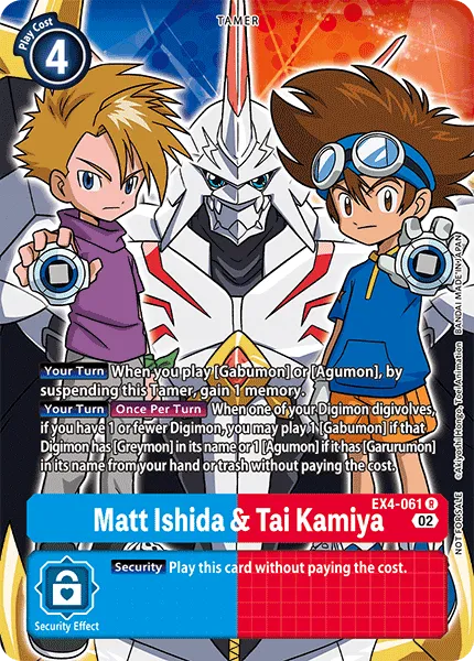 Matt Ishida & Tai Kamiya &mdash; Digimon Card Game card