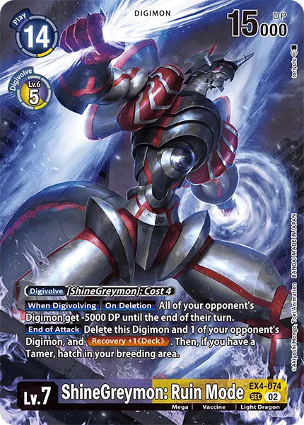 ShineGreymon: Ruin Mode &mdash; Digimon Card Game card