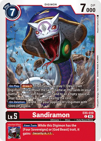 Sandiramon &mdash; Digimon Card Game card
