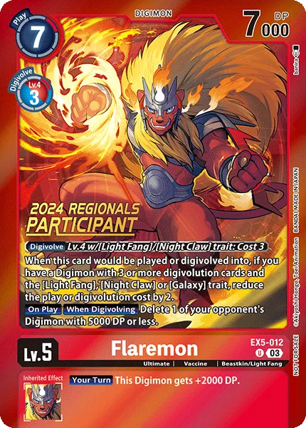 Flaremon &mdash; Digimon Card Game card