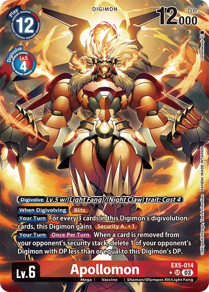 Apollomon &mdash; Digimon Card Game card