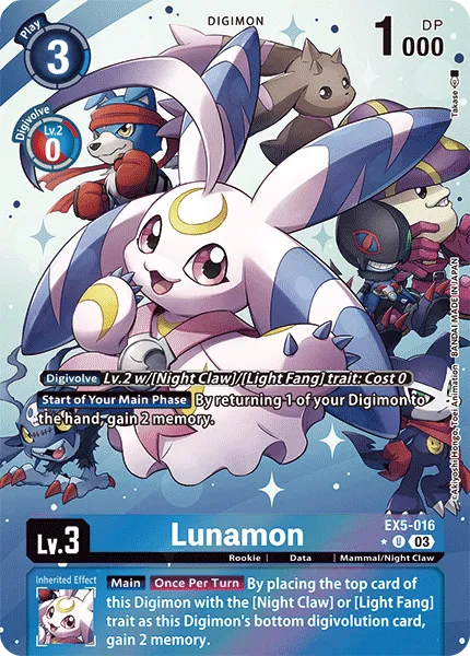 Lunamon &mdash; Digimon Card Game card