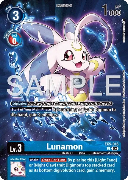 Lunamon &mdash; Digimon Card Game card