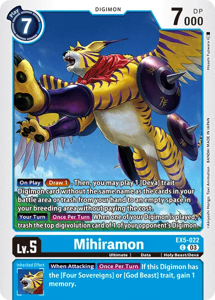 Mihiramon &mdash; Digimon Card Game card