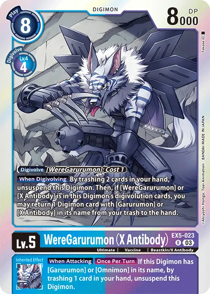 WereGarurumon (X Antibody) &mdash; Digimon Card Game card