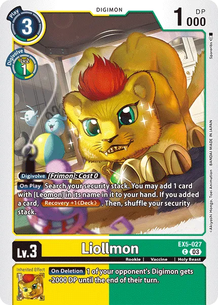 Liollmon &mdash; Digimon Card Game card