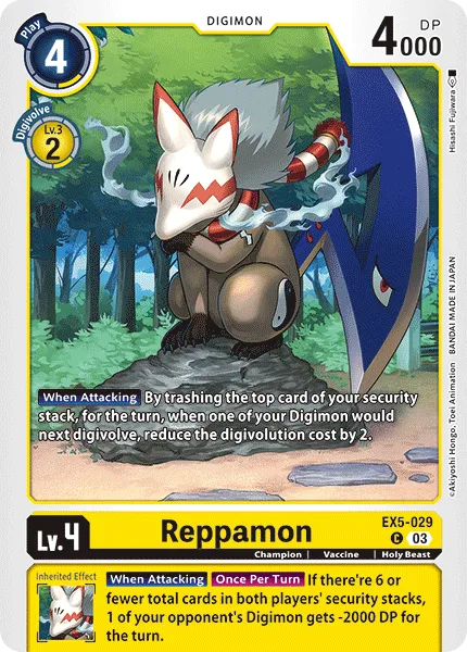 Reppamon &mdash; Digimon Card Game card