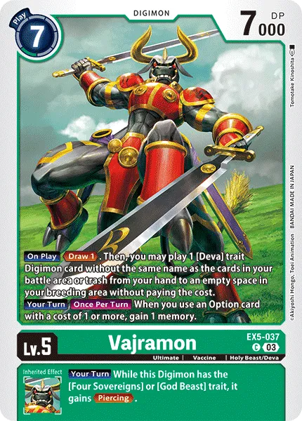 Vajramon &mdash; Digimon Card Game card
