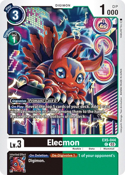 Elecmon &mdash; Digimon Card Game card