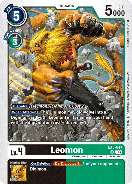 Leomon &mdash; Digimon Card Game card