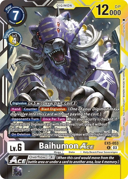 Baihumon ACE &mdash; Digimon Card Game card