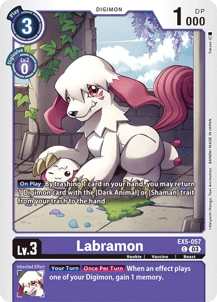Labramon &mdash; Digimon Card Game card