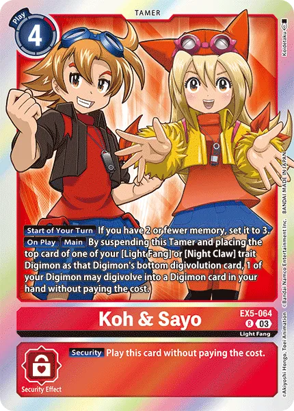 Koh & Sayo &mdash; Digimon Card Game card