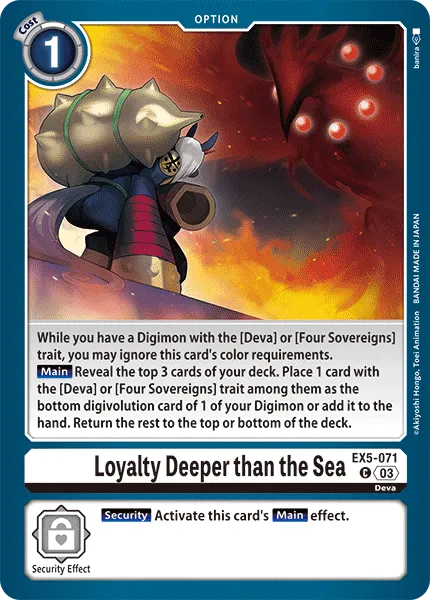 Loyalty Deeper than the Sea &mdash; Digimon Card Game card