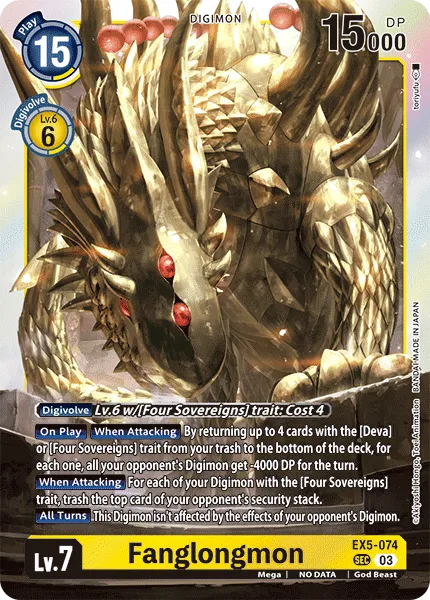 Fanglongmon &mdash; Digimon Card Game card