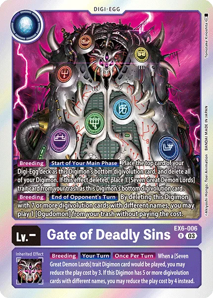 Gate of Deadly Sins &mdash; Digimon Card Game card