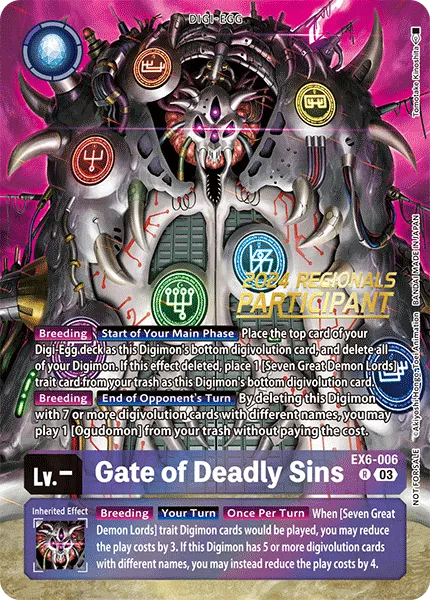 Gate of Deadly Sins &mdash; Digimon Card Game card