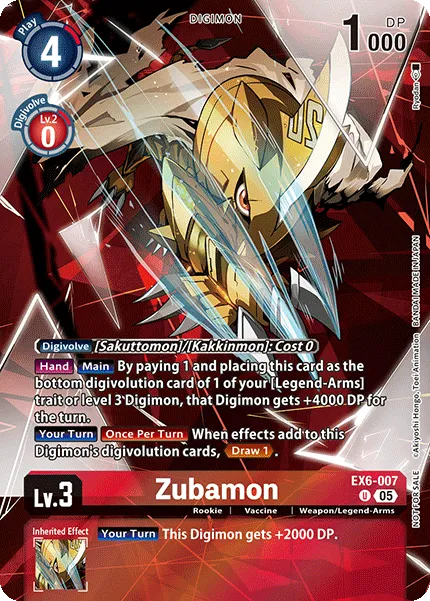 Zubamon &mdash; Digimon Card Game card
