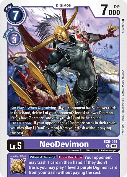 NeoDevimon &mdash; Digimon Card Game card