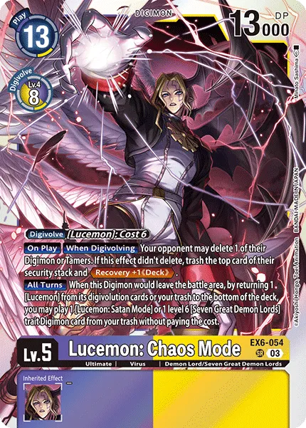 Lucemon: Chaos Mode &mdash; Digimon Card Game card