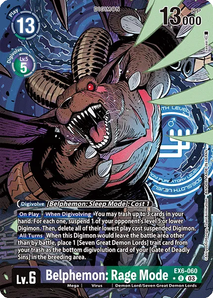 Belphemon: Rage Mode &mdash; Digimon Card Game card