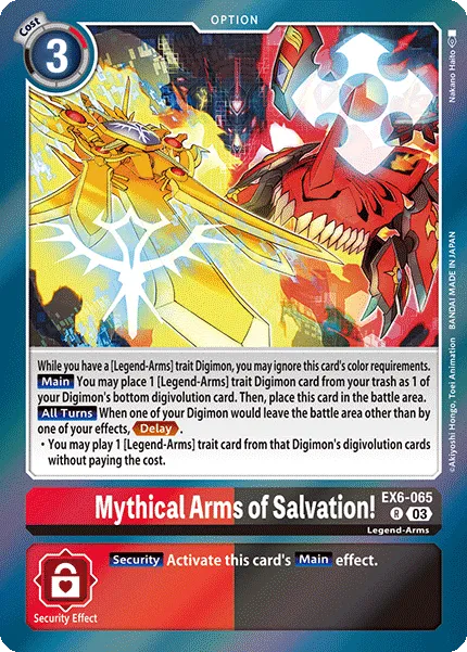 Mythical Arms of Salvation! &mdash; Digimon Card Game card