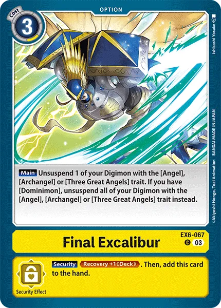 Final Excalibur &mdash; Digimon Card Game card