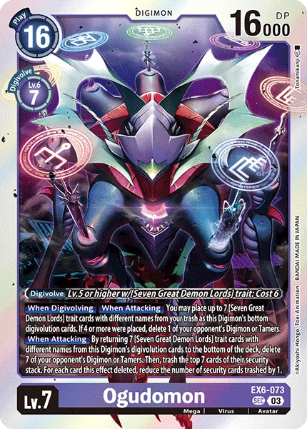 Ogudomon &mdash; Digimon Card Game card